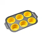 Pressable Foldable Silicone Cake Mold (Rectangular 6-Slot，Yellow)