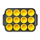 Pressable Foldable Silicone Cake Mold (Rectangular 12-Slot，Yellow)