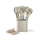 13-Piece Silicone Kitchen Utensil Set with Stainless Steel Handles