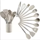 13-Piece Silicone Kitchen Utensil Set with Stainless Steel Handles